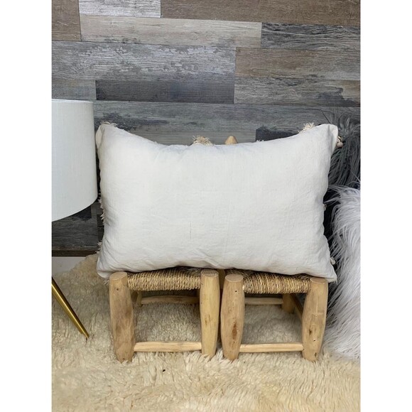 Vintage Handira Pillow, Authentic Moroccan Berber Throw Cushion 03YS00211 - Picture 10 of 10